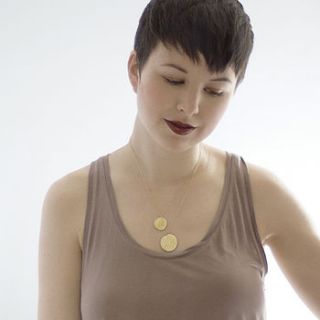 small hammered medallion geometric necklace by chelsey adams