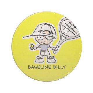 Tennis Coasters with funny cartoon and slogan