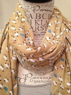 little sheep print scarf by french grey interiors