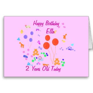 Happy Birthday 2 years old Greeting Cards