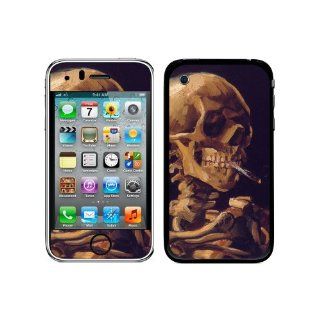 Graphics and More Protective Skin Sticker Case for iPhone 3G 3GS   Non Retail Packaging   Skull with a Burning Cigarette   Van Gogh Cell Phones & Accessories