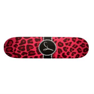 Monogram pink leopard print circle skate decks