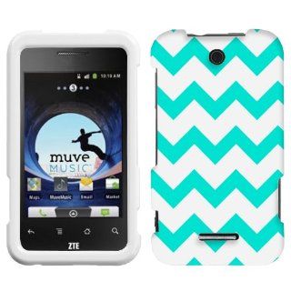 ZTE Score Chevron Turquoise and White Pattern Phone Case Cover Cell Phones & Accessories