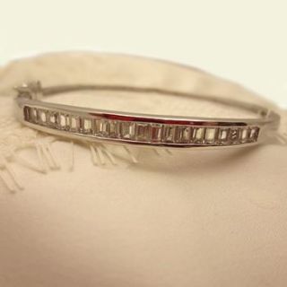 silver and cubic zirconia bangle by tigerlily jewellery