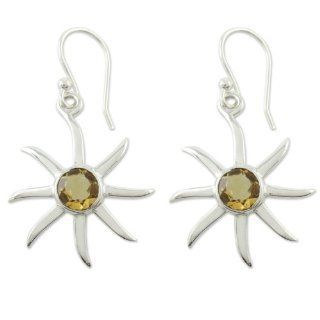 Citrine dangle earrings, 'Golden Sun' Jewelry