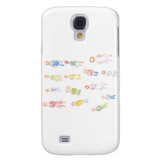 People Colorful Figures Drawing Torn paper clear b Galaxy S4 Case