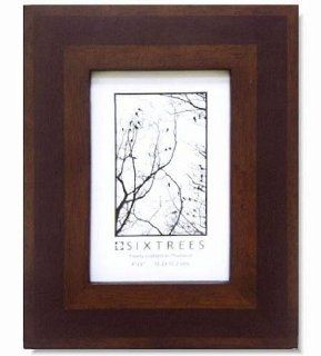 Sixtrees Doulton Wood Walnut Inlay Wide 4 by 6 Inch Frame   Single Frames