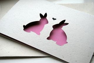 personalised love bunnies greeting card by ruby wren designs