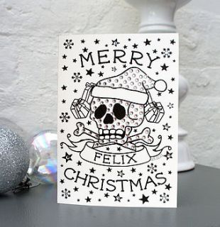 personalised skull christmas card by spdesign