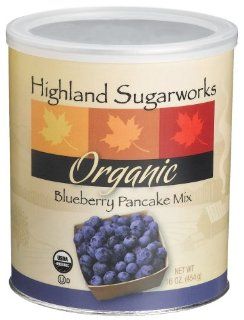 Highland Sugarworks Organic Blueberry Pancake Mix, 16 Ounce Canister (Pack of 3)  Pancake And Waffle Mixes  Grocery & Gourmet Food
