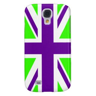 Lime Purple Union Jack Galaxy S4 Cases