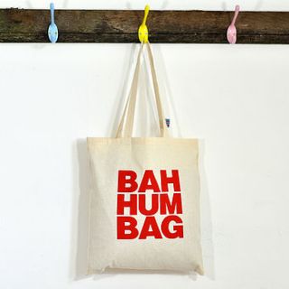 bah hum bag cotton tote bag by bread & jam