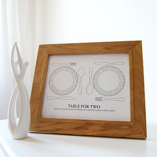 personalised table for two anniversary print by mrs l cards