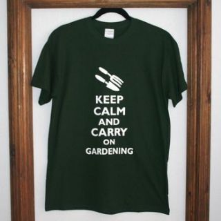 'keep calm & carry on gardening' t shirt by rael & pappie