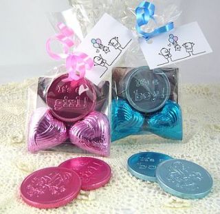 new baby shower foiled heart favour by chocolate by cocoapod chocolate