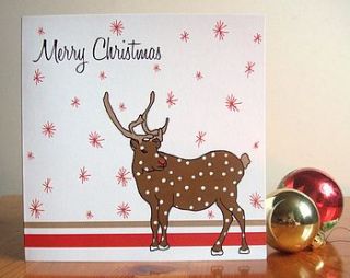 reindeer christmas card by greetings cards by natalie turner