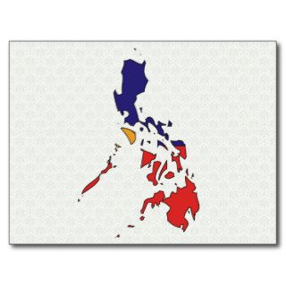 Philippines Flag Map full size Postcard