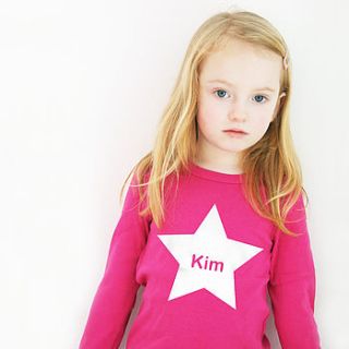 personalised name star t shirt by holubolu