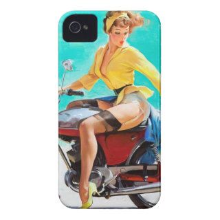 Vintage Motorcycle Rider Gil Elvgren Pinup Girl iPhone 4 Cover