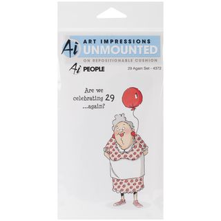 Art Impressions People Cling Rubber Stamp 7"X4" 29 Again Art Impressions Clear & Cling Stamps