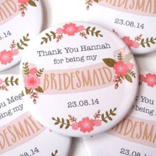 personalised floral bridesmaid pocket mirror by kimberley rose