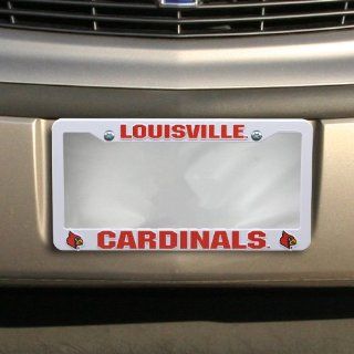 Louisville Cardinals White Plastic License Plate Frame  Sports Fan License Plate Frames  Sports & Outdoors