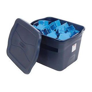 Rubbermaid Latching Clever Store Tote 18 Gallon Dark Blue   Waste Bins