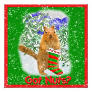 Got Nuts? Funny Squirrel Christmas Party Invitatio Invitation