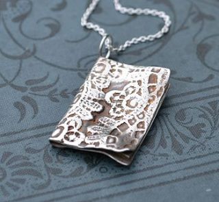 handmade silver book necklace by muriel & lily