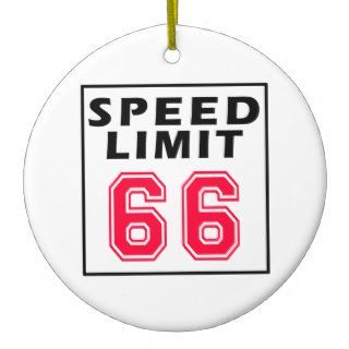 Speed limit 66 birthday designs christmas tree ornament