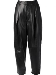 Calvin Klein Collection Pleated Leather Trouser