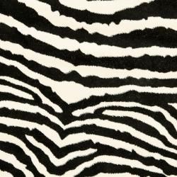 Lyndhurst Collection Zebra Black/ White Rug (8' Round) Safavieh Round/Oval/Square