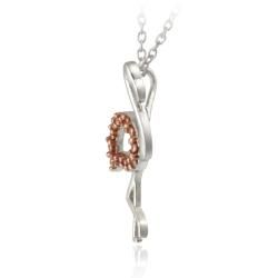 DB Designs Rose Gold over Silver Champagne Diamond Flamingo Necklace DB Designs Diamond Necklaces