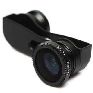 Lightbox 180 Fish Eye Lens+wide Angle Lens+macro Lens 3 in 1 Kit for Apple Iphone 5 (Black) Cell Phones & Accessories