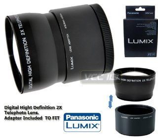 PANASONIC DMW LA3 ADAPTER TUBE + 2X 55MM black Telephoto Lens FOR DMC FZ18 FZ28 FZ35 FZ38  Camera Lens Adapters  Camera & Photo