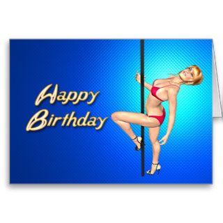 Pole Dancer birthday card