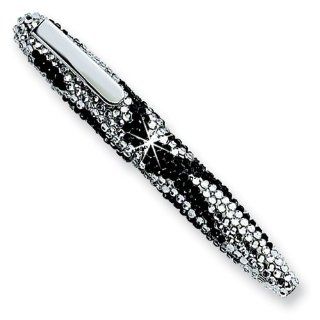Black & Clear Waves Crystal Ballpoint Pen Jewelry