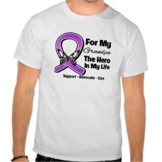 For My Hero My Grandpa   Purple Ribbon Awareness T Shirt
