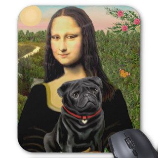 Pug 16 (black)   Mona Lisa Mouse Mats
