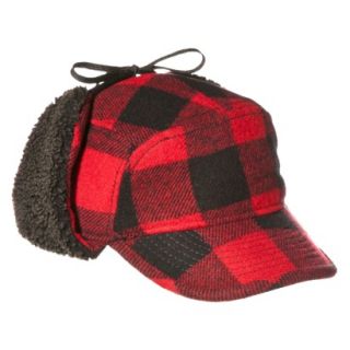 Mens Billed Trapper Hat   Red Buffalo Plaid