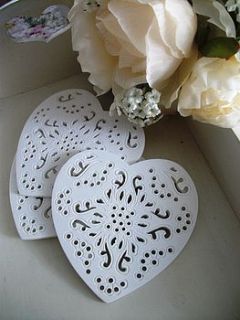 set of four lace design coasters by the hiding place
