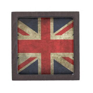 British Royal Union Jack Antique Flag Premium Trinket Boxes