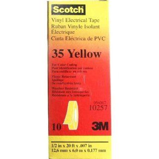 3M Scotch 35 Vinyl Yellow Electrical Tape 1/2" x 20'   10 Pack