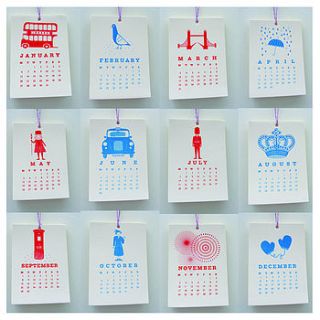 london 2014 calendar by paper heart