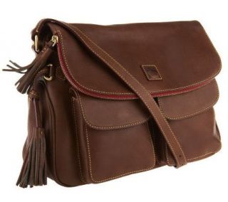 Dooney & Bourke Florentine Leather Zip Flap Foldover Bag —