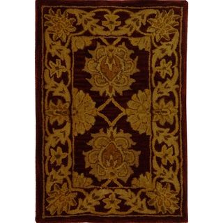 Handmade Heritage Mahal Red Wool Rug (2' x 3') Safavieh Accent Rugs