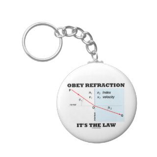 Obey Refraction It's The Law (Optics Snell's Law) Keychain