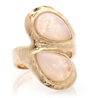 Noa Zuman Jewelry Designs "Morning Dew" Moonstone Hammered Bypass Ring