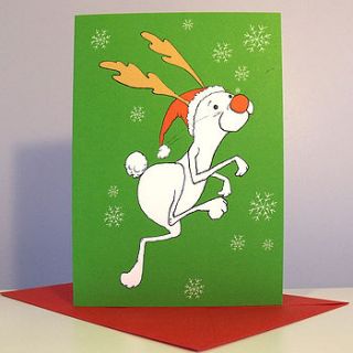 'rudolph rabbit' pack of six christmas cards by cardinky