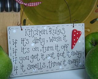 'kitchen rules' sign by little bird designs